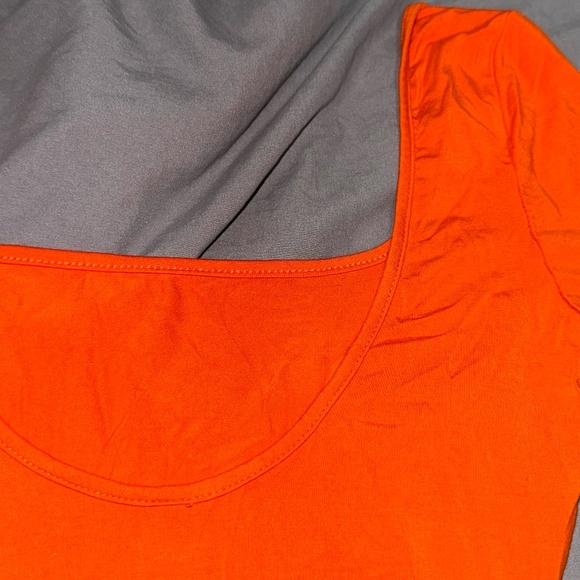 Women's Bodysuit - Orange - Square Neckline - US Small - SHEIN - Picture 6 of 10